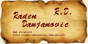 Raden Damjanović vizit kartica